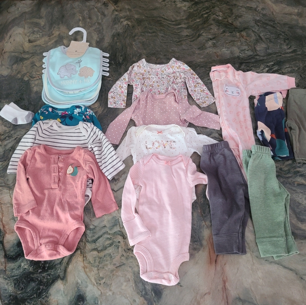 Lot of baby girl clothes- newborn
